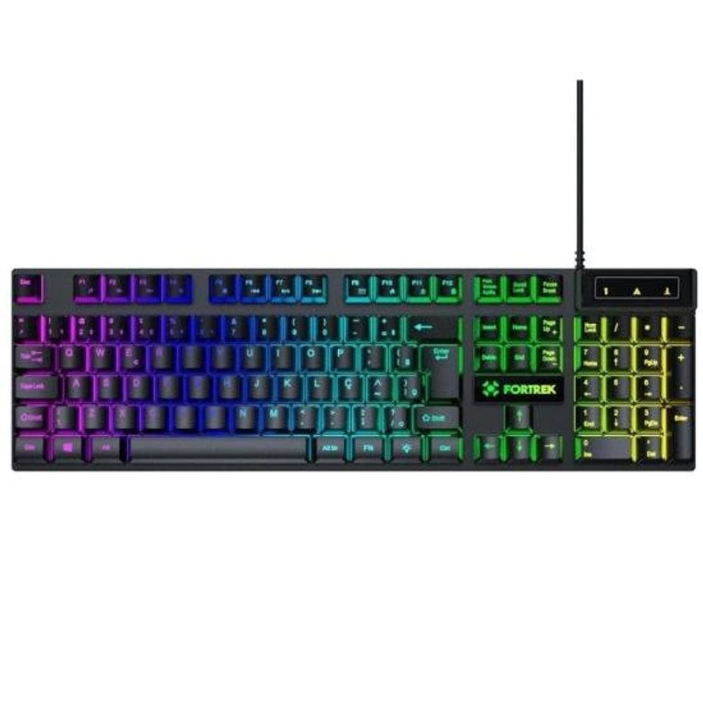 Teclado Gamer Fortrek Fearless 100 Preto 107 Teclas