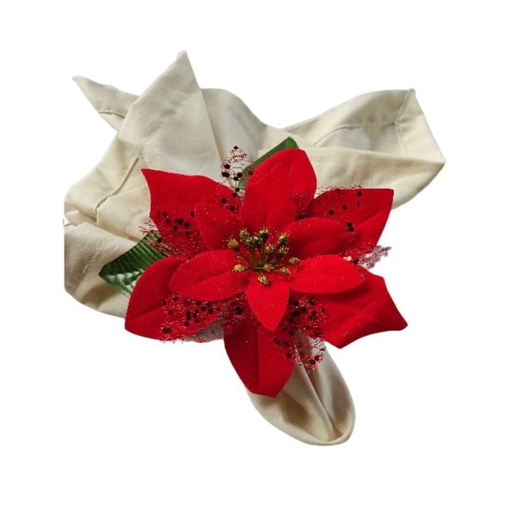 Porta Guardanapo Decoração Natal Bico Papagaio Vermelho 04Un