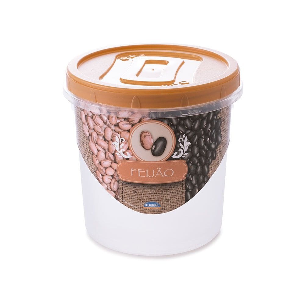 Porta Mantimentos Pote de Feijão Tampa Rosca 1,8L