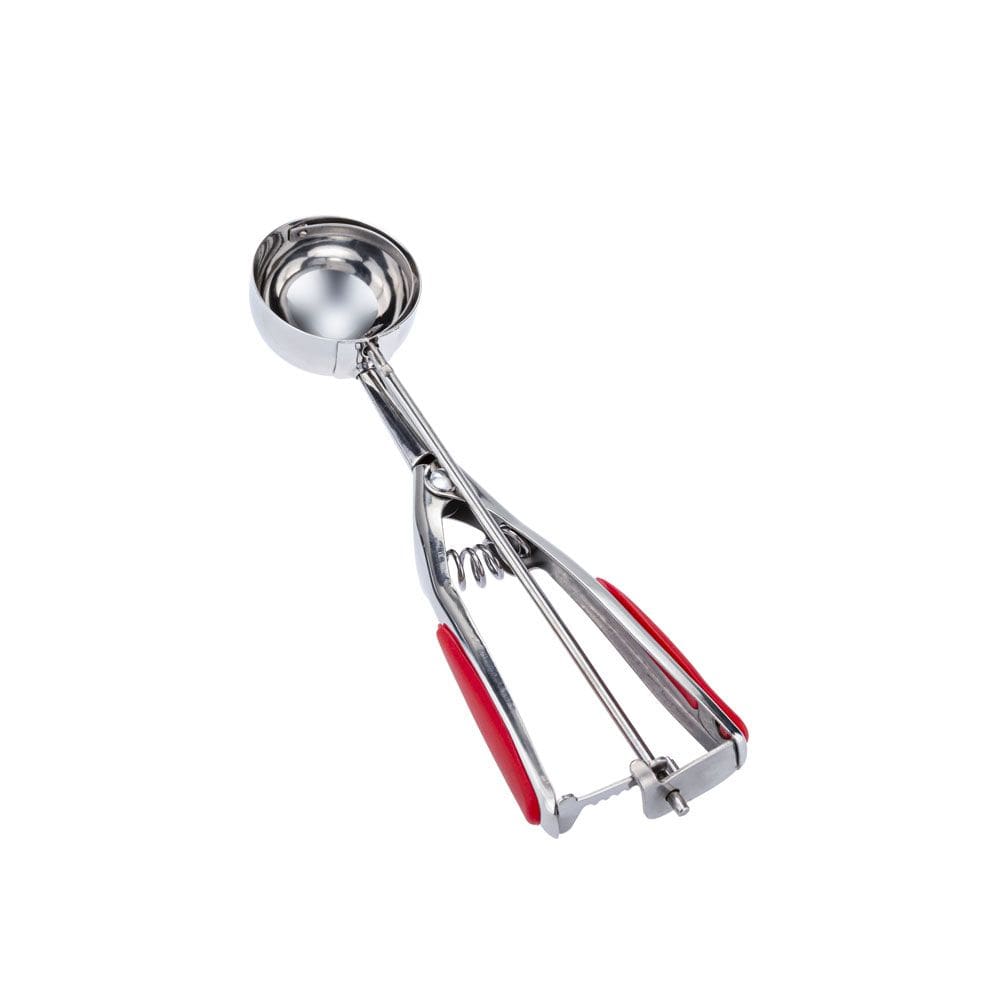 Colher de Sorvete Ao Inox com Ejetor Vermelho 1un