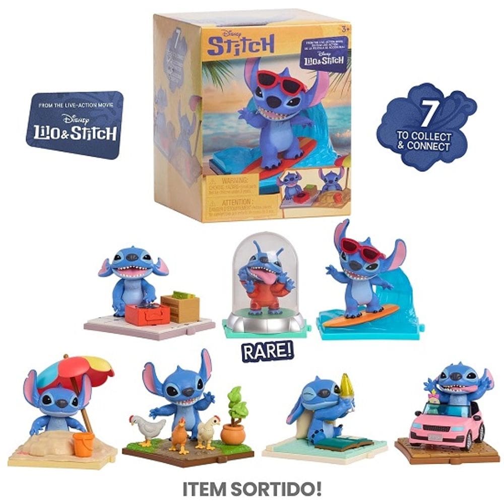 Stitch o Filme – Set Boneco Colecionavel Surpresa Stitch Com Cenario - Sunny