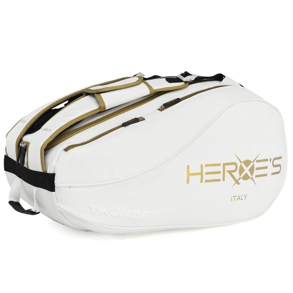 Raqueteira Heroes Thunder Atlas Beach E Padel Branca e Dourada