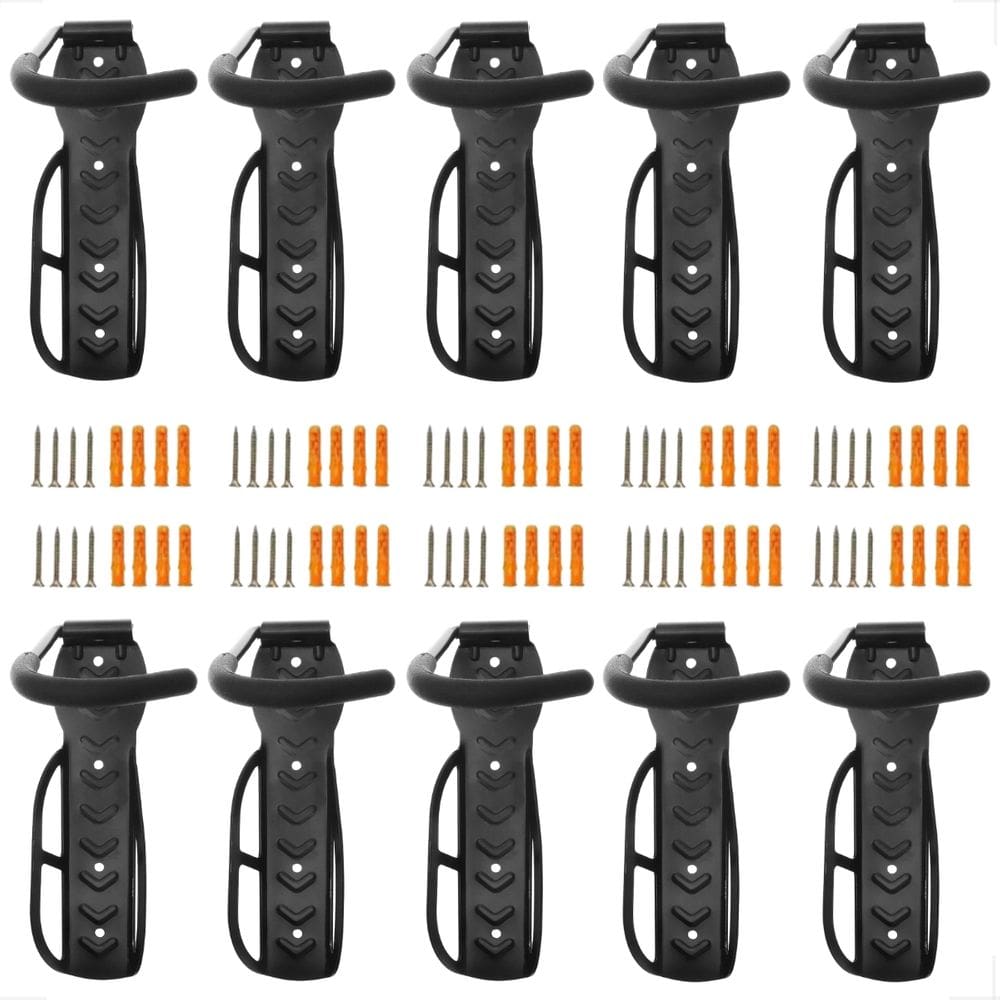 Kit 10 Suporte Parede Gancho Resistente Pendurar Bicicleta Bike Aço Preto Vertical
