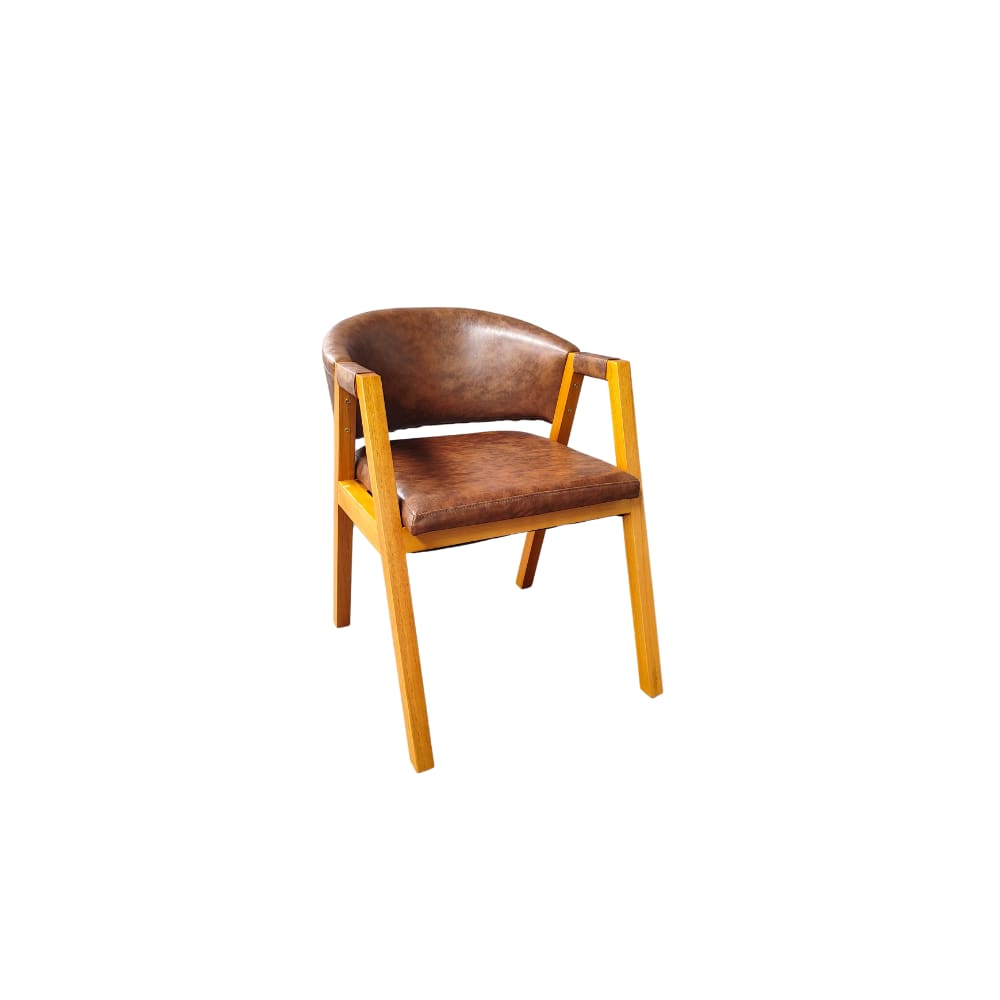 Cadeira Decorativa Antonela Air Curva Base Madeira Courino Wisk