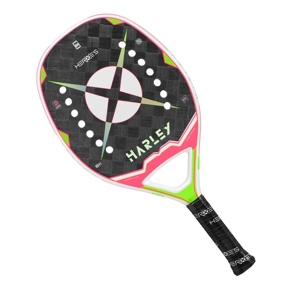 Raquete De Beach Tennis Heroes Harley Cinza Rosa e Verde