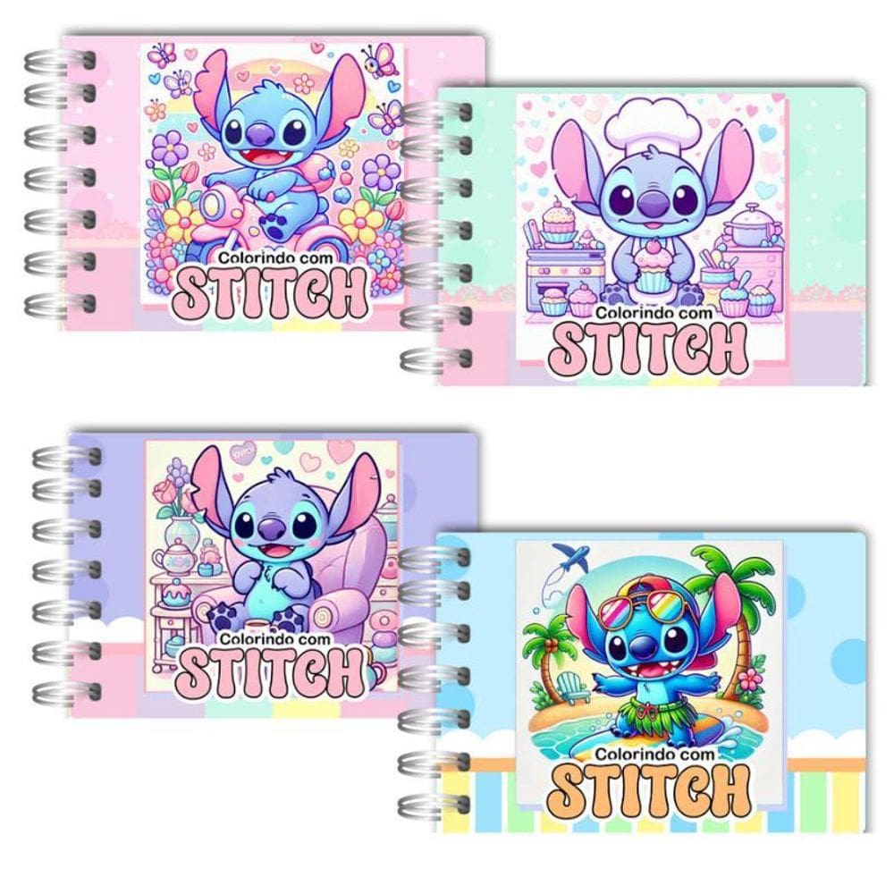 Livro De Colorir Stitch Capa Dura 50 Folhas 180G Cores