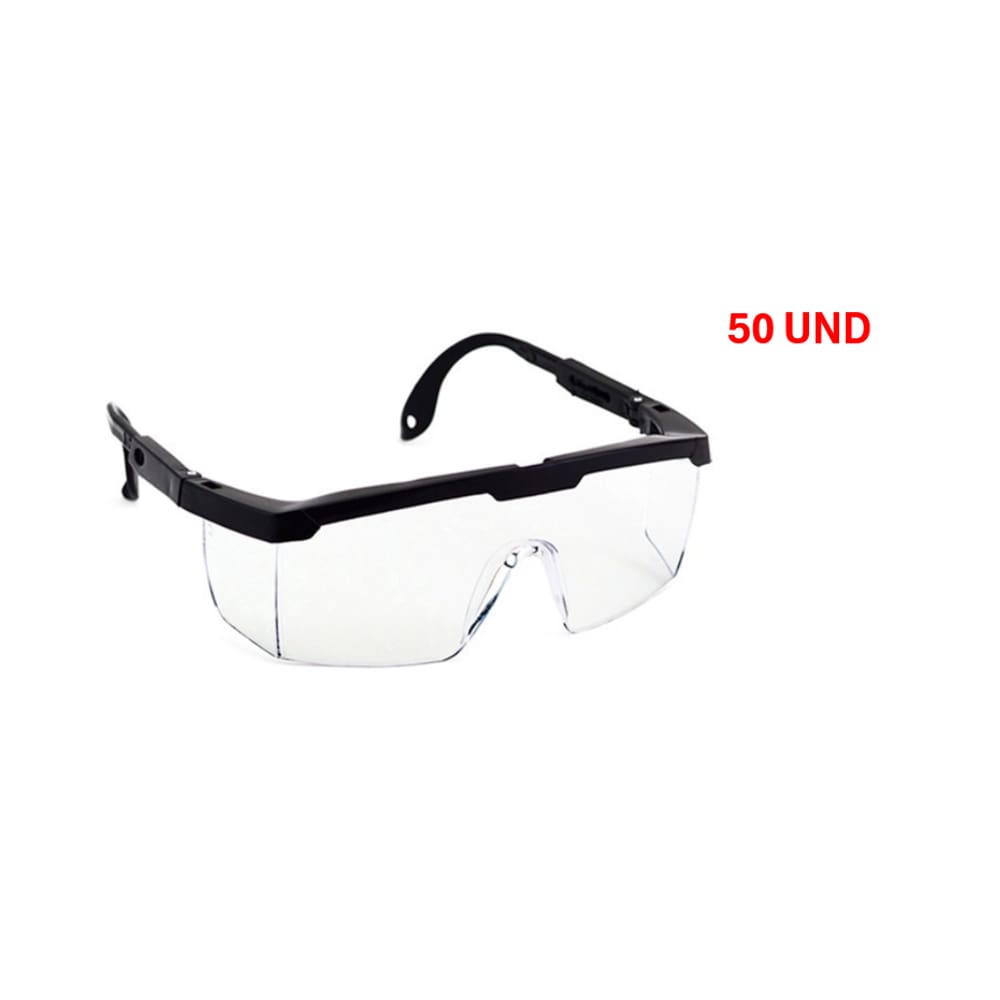Kit 50 und Oculos De Protecao Epi Segurança Incolor