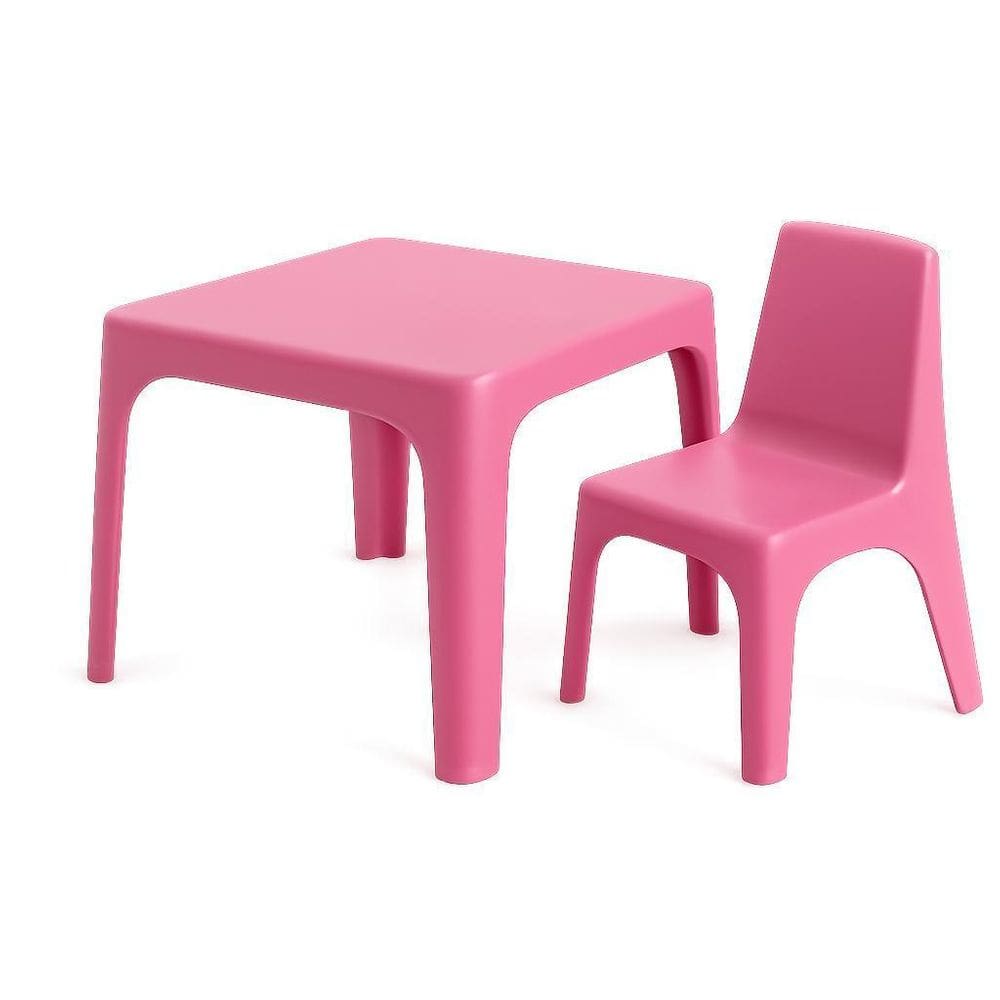 Mesinha + Cadeirinha Rosa Infantil Conforto Para Crianças