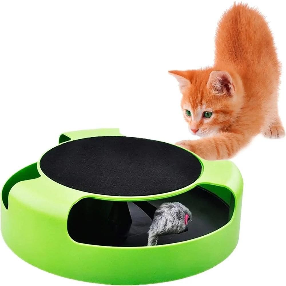 Brinquedo Interativo para Gatos Rato Giratório com Arranhador