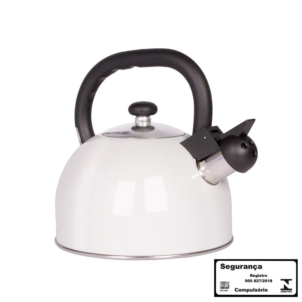 Chaleira Aço Inox 2,5 Litros Mattina - Branco