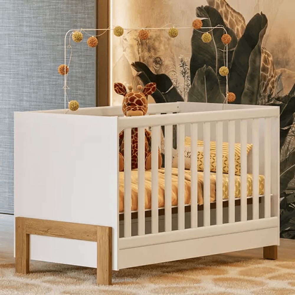 Berco E Mini Cama Fantasia Em Mdp/Mdf - Branco Acetinado