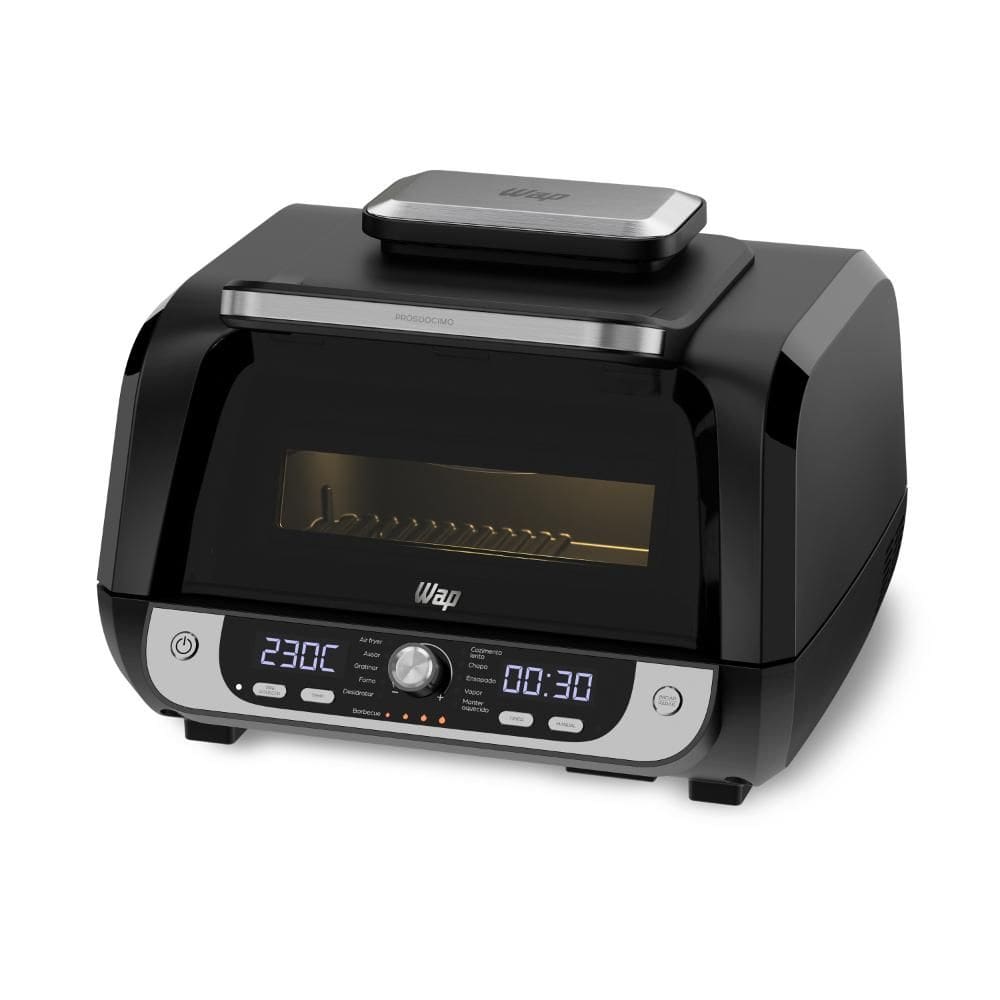 Fritadeira Elétrica Air Fryer Sem Óleo WAP Barbecue Digital 12 Funções 10L 1700W Antiaderente 220V