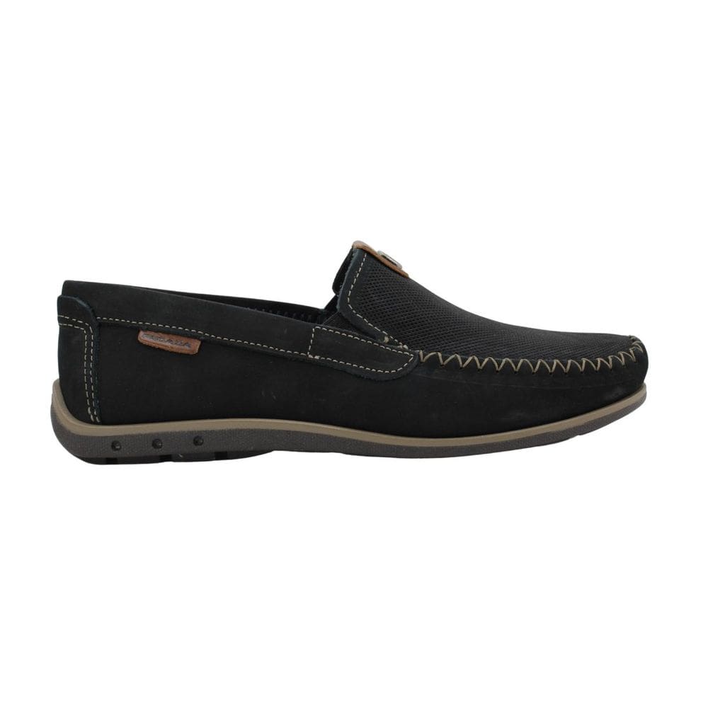 Mocassim Pegada Masculino em Couro Marinho