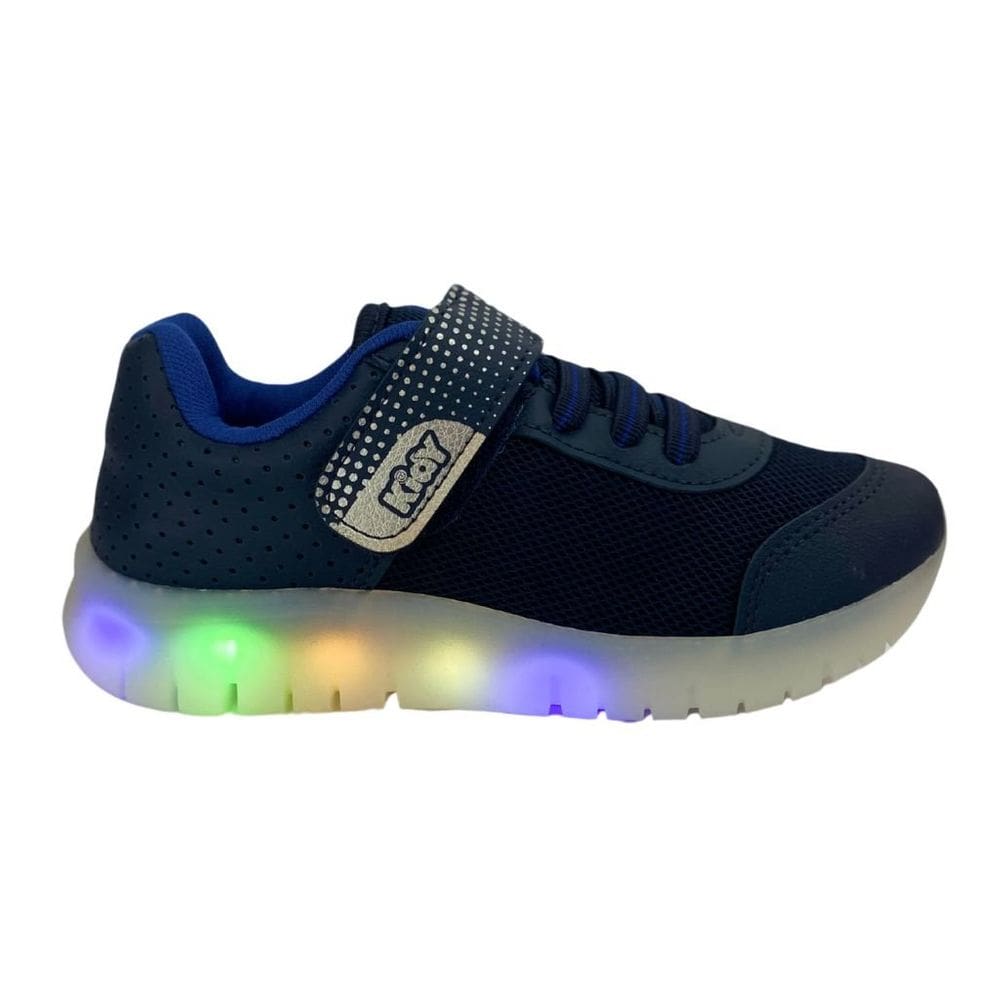 Tênis Kidy Light Fun Infantil Marinho luzinha pisca pisca