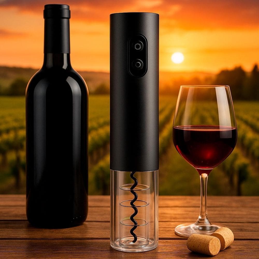 Abridor De Vinho Elétrico Com Abridor E Cortador