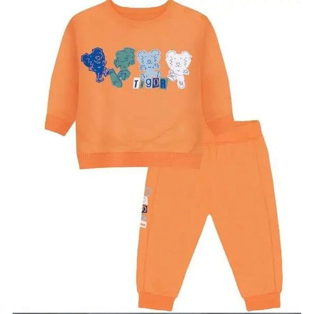 Conjunto Manga LongaTigor T Tigre Estampa Laranja