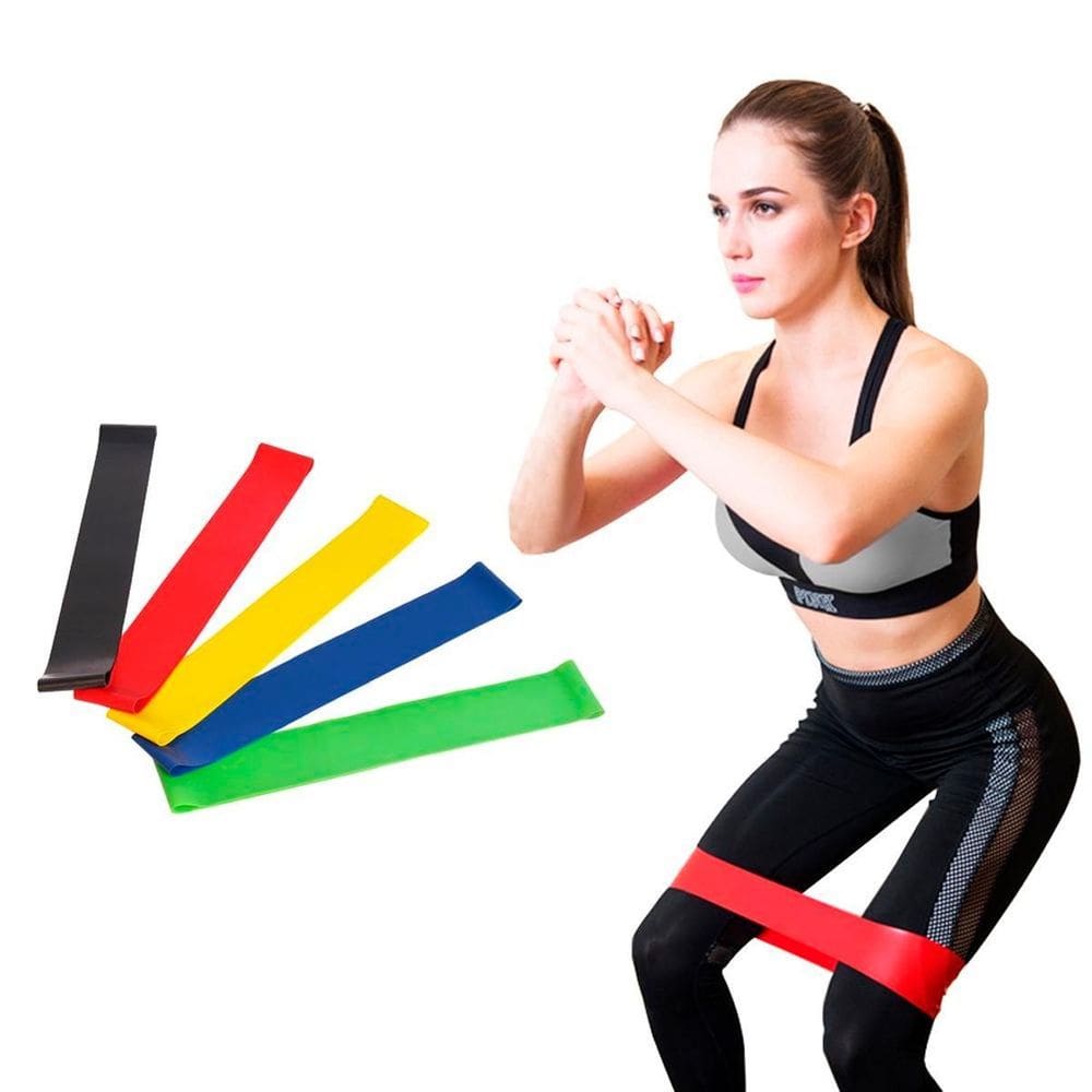 Kit 5 Faixas Elásticas Extra Forte Para Treino Muscular