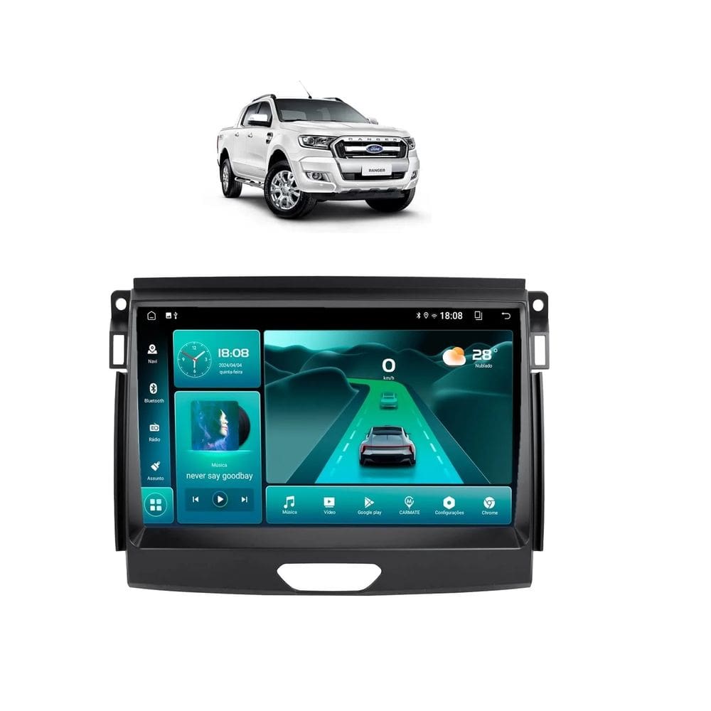 Kit Multimídia Ranger 2017 / 2019 XLS Android 9 Pol 2/32Gb Carplay - Vision 8990CP