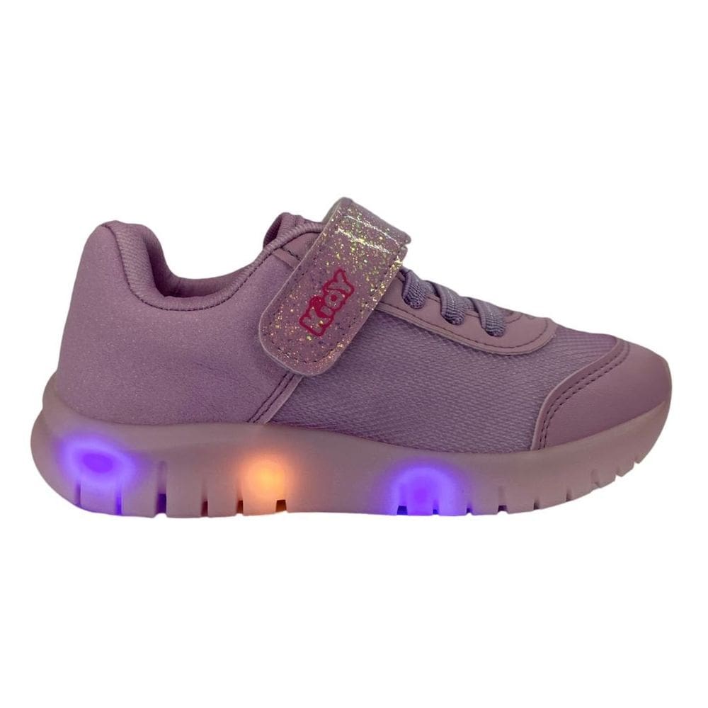 Tênis Kidy Light Fun Infantil Lilás luzinha pisca pisca