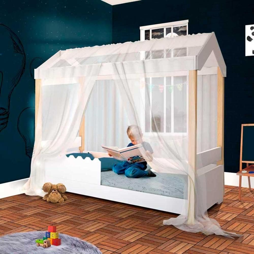 Cama Solteiro Com Colchão Castor Montessoriana Voal Infantil Shop JM
