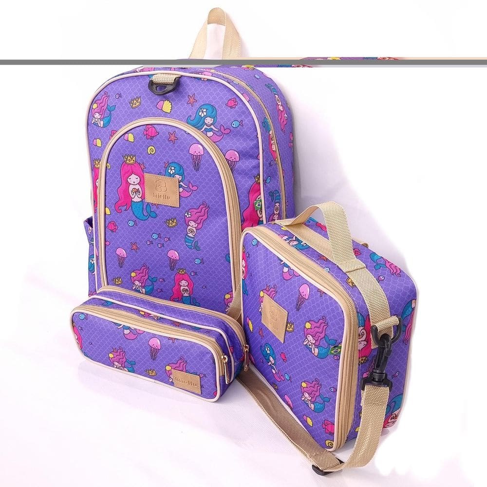 Kit Mochila Escolar Infantil Completo Menina Menino Bolsa
