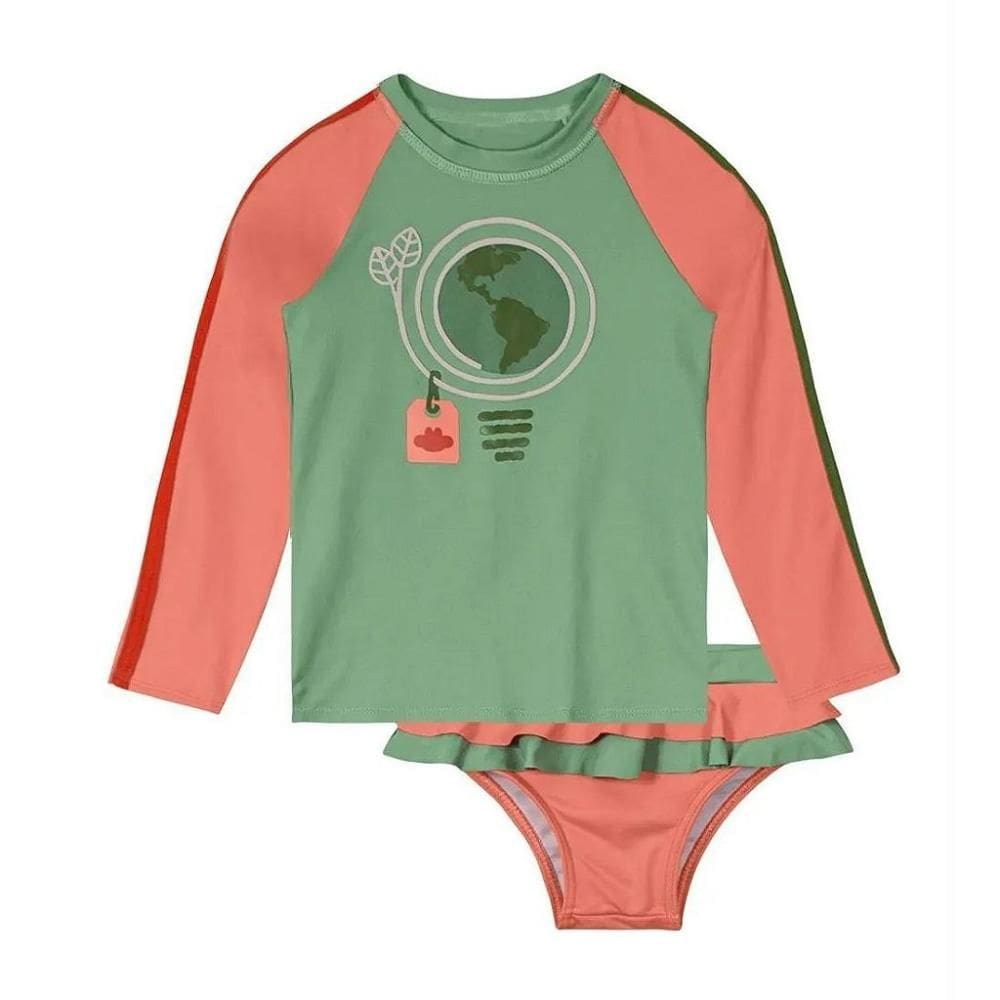 Conjunto de Praia Lilica Ripilica Manga Longa Com FPU Verde