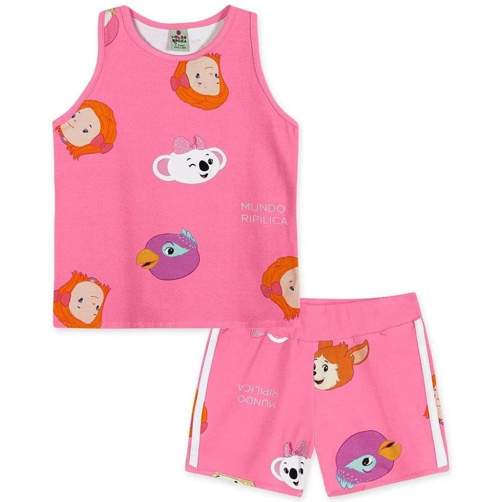 Conjunto Curto Lilica Ripilica Regata e Short Mundo Ripilica