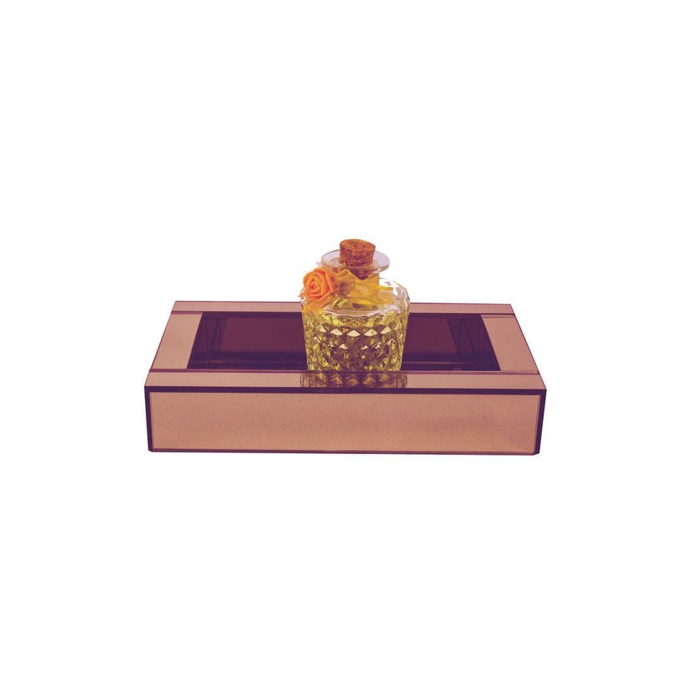 Bandeja Espelhada Bronze 25x15x04cm - Elegância
