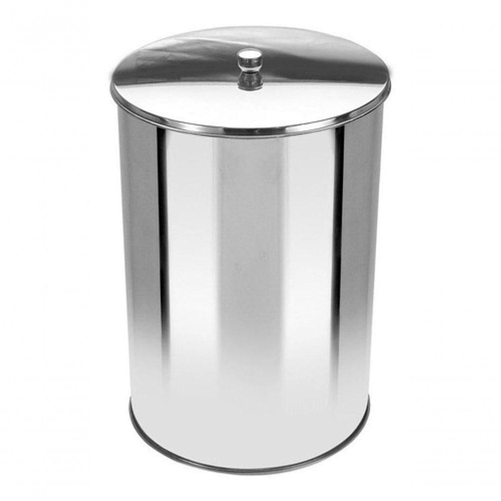 Lixeira Office Redonda Com Tampa Em Inox 7 Litros