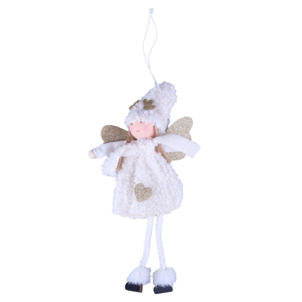 Enfeite Boneca com Asa 23cm Cazza Branca