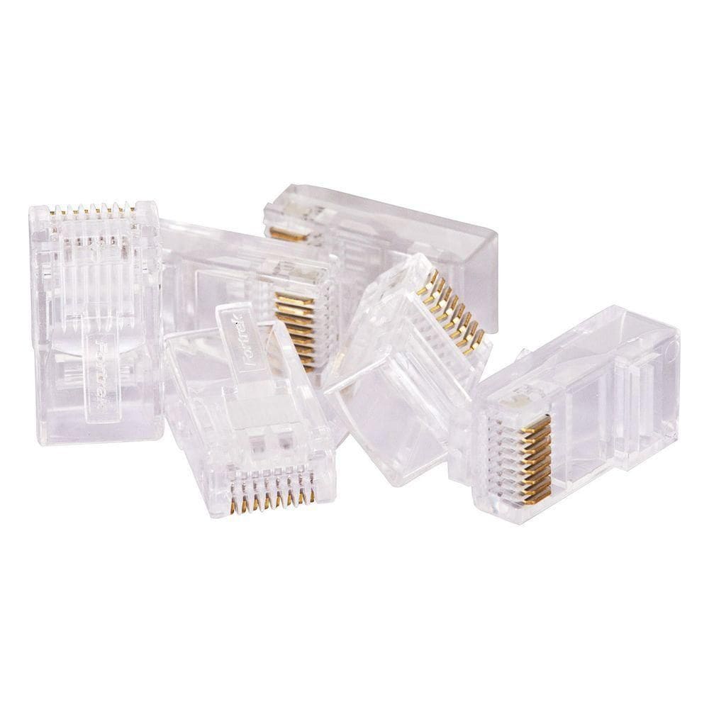 Plug Modular Rj45 Cat5e Fortrek, Pacote Com 100 Unidades - Fk120e