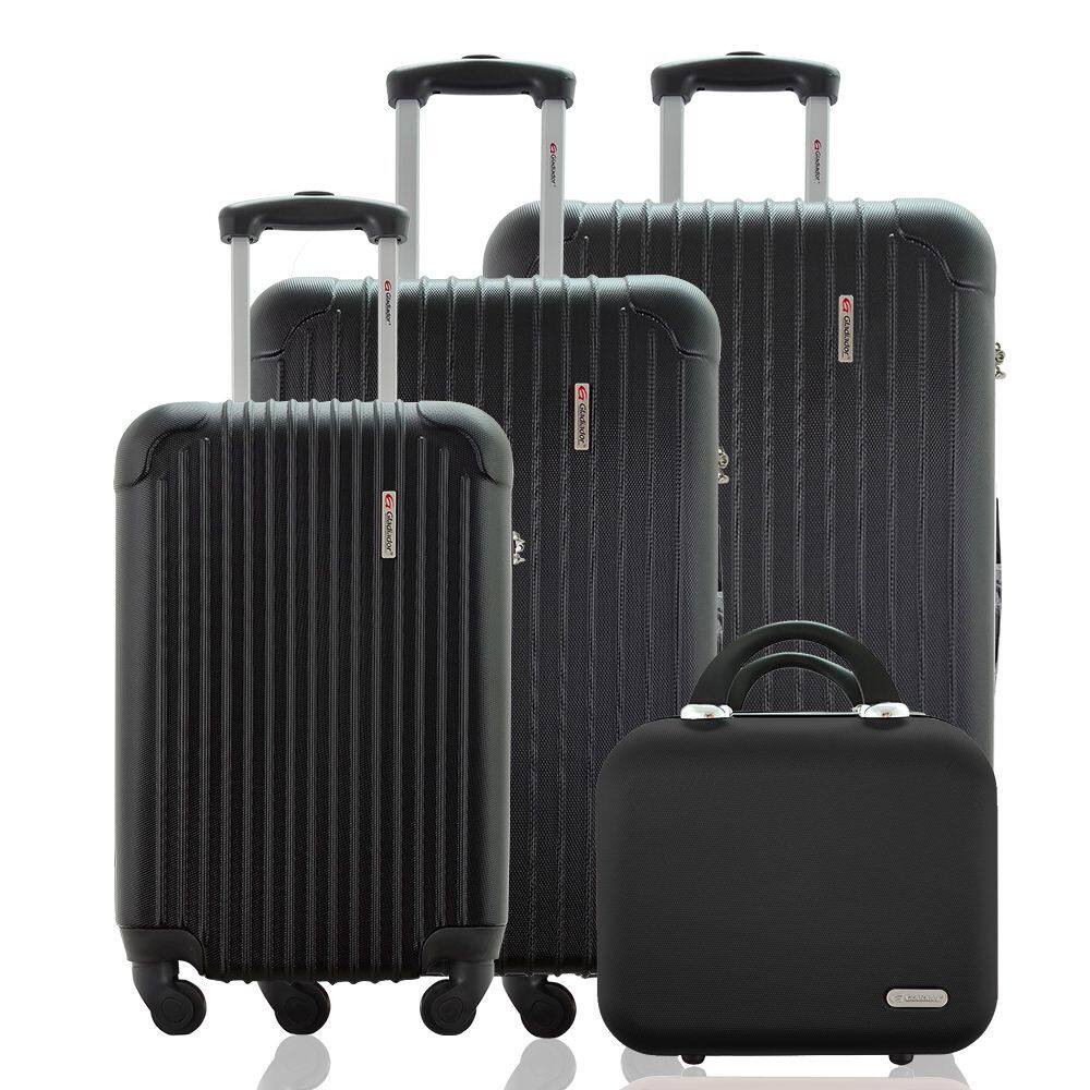 Kit Conjunto 3 Malas Rígidas 360° com Frasqueira - Gladiador A2C3
