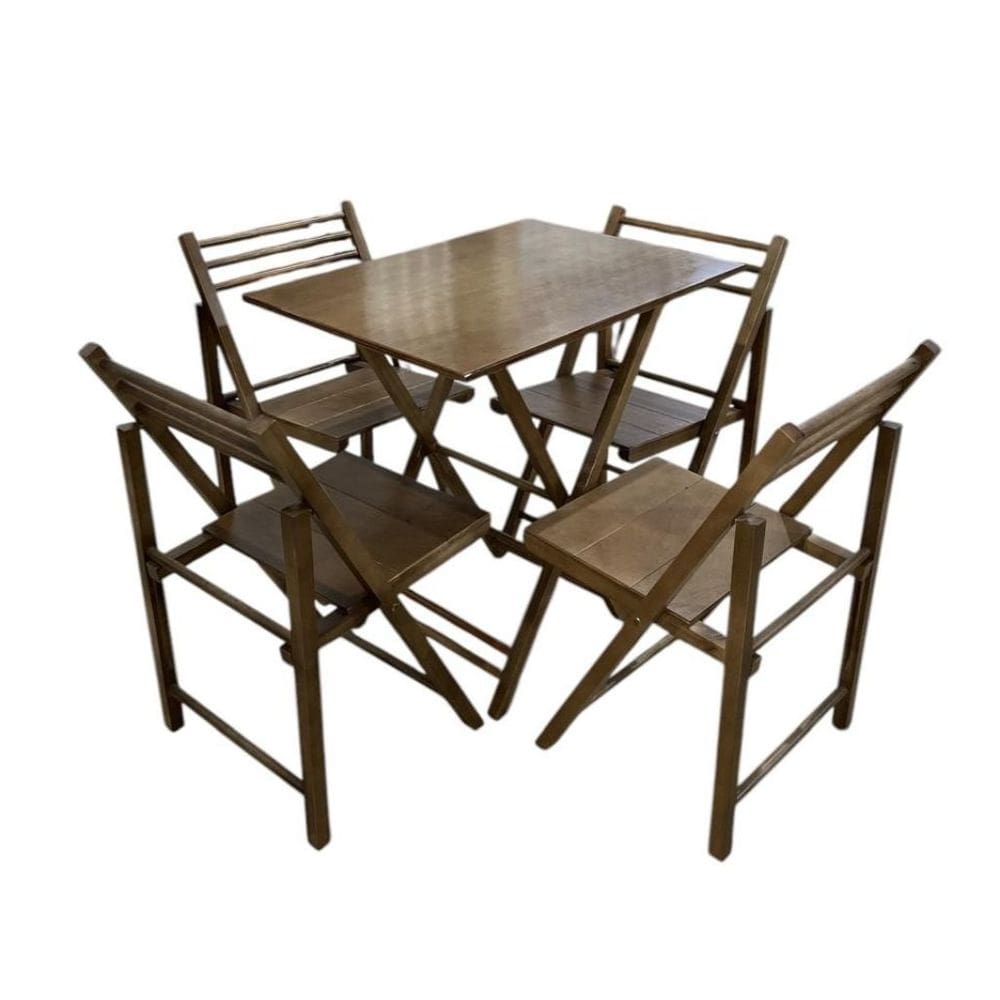 Conjunto Dobrável com Mesa e 4 Cadeiras
