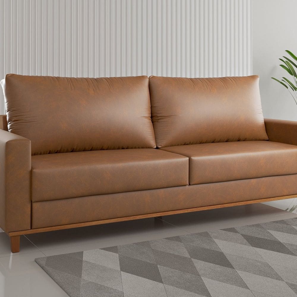 Sofá Fixo Living 4 Lugares 220cm Ares Durango