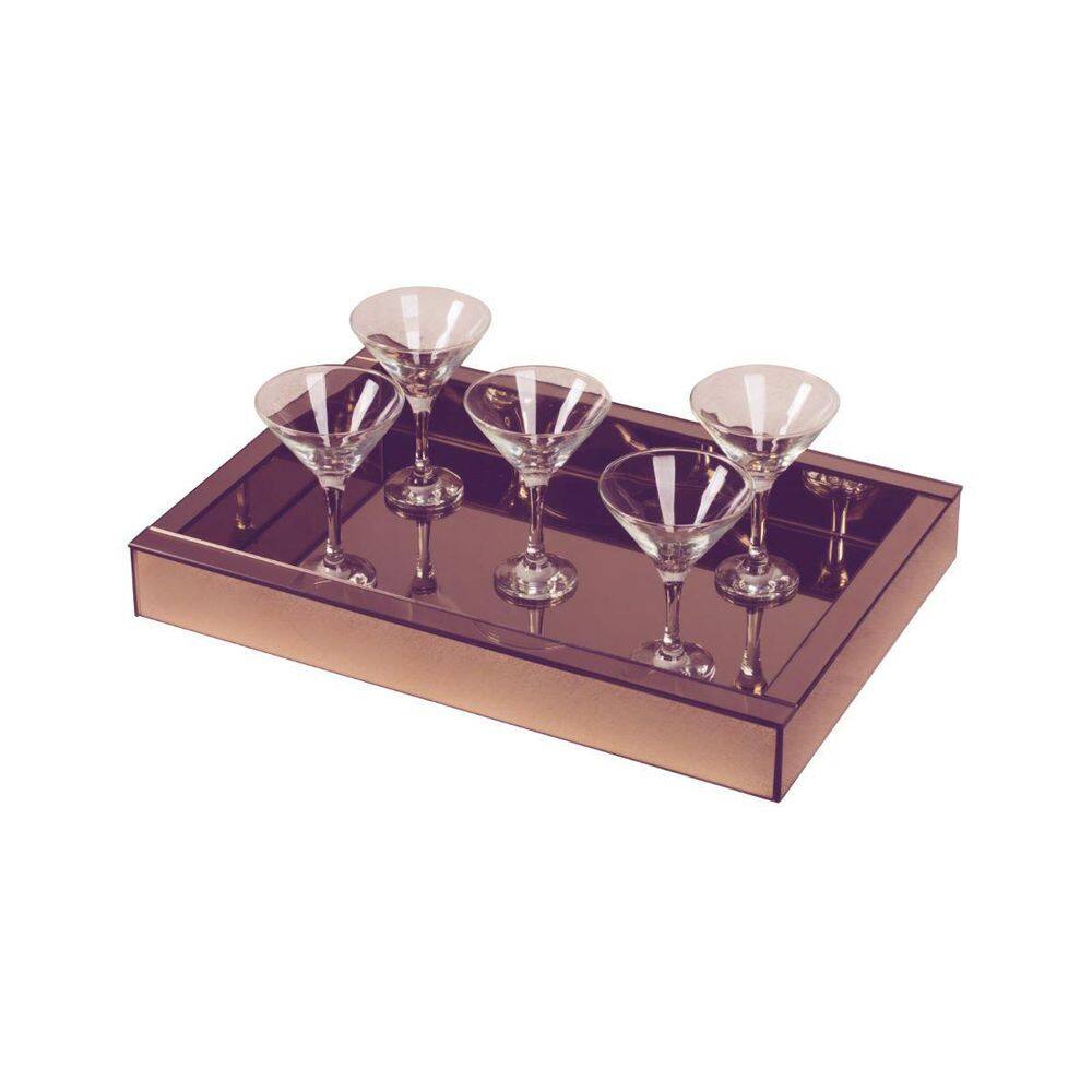 Bandeja Grande Bronze Espelhada Luxo 60X35 Bronze