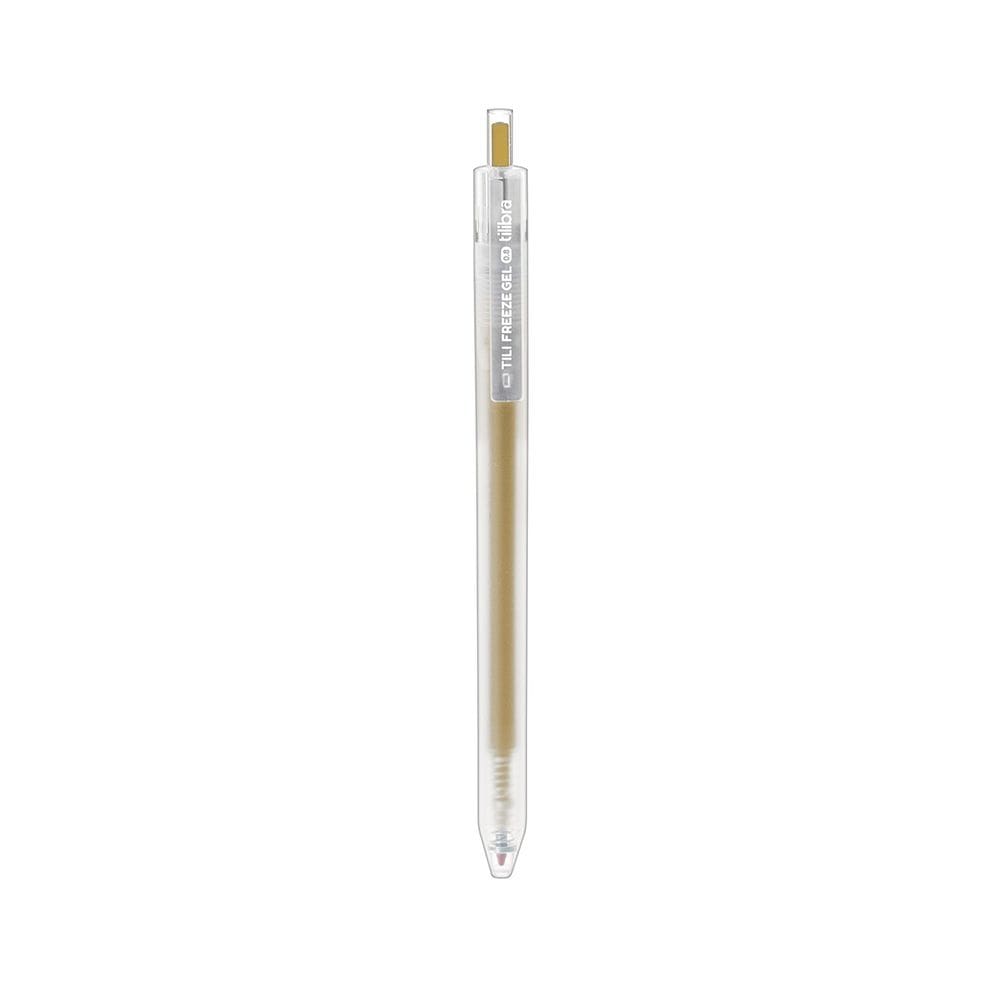 Caneta Gel Tili Freeze 0.8mm Prata, Dourado e Branco - Tilibra | Escrita Macia | Cintilante | Metalizada