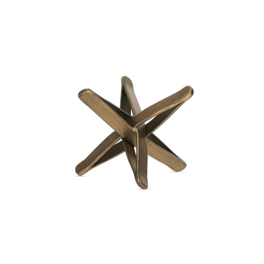 Escultura Em Metal Dourado Mart 11,5x11,5cm