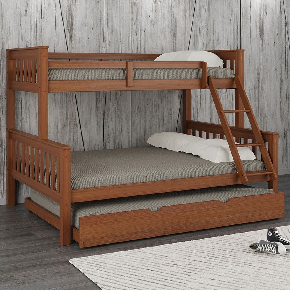 Beliche Casal Solteiro De Madeira Com Cama Auxiliar Casal