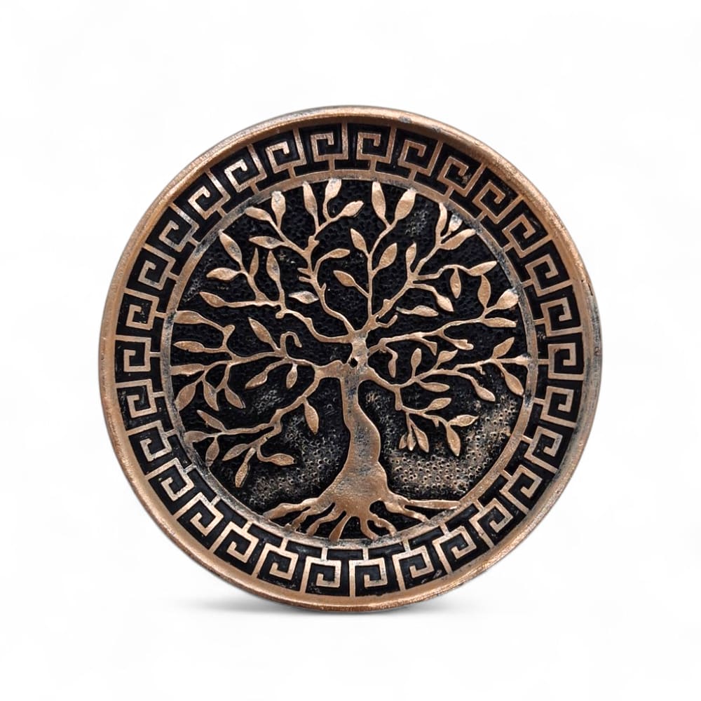 Incensário de Vareta Árvore da Vida Rústico Bronze 10 cm