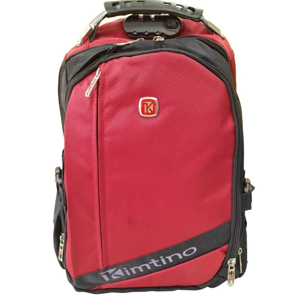 Mochila Casual 18 Notebook Trava Cadeado Vermelho - Kimtino