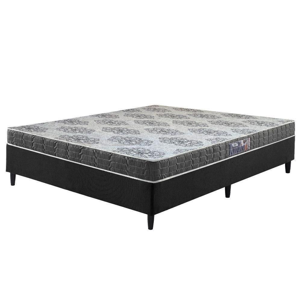 Cama Box Viúva Preta + Colchão Washington Espuma D23 128cm