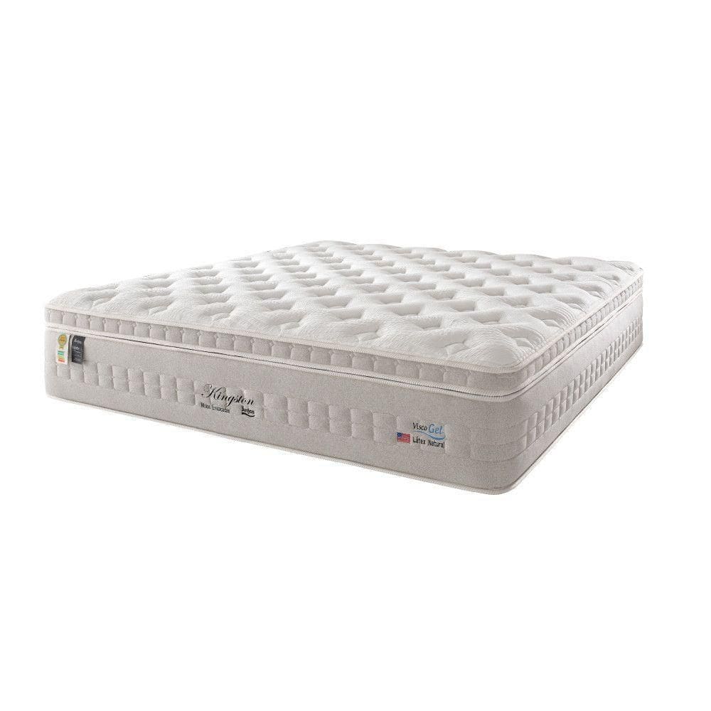 Colchão Queen Kingston Molas Ensacadas Látex Visco Gel Cinza