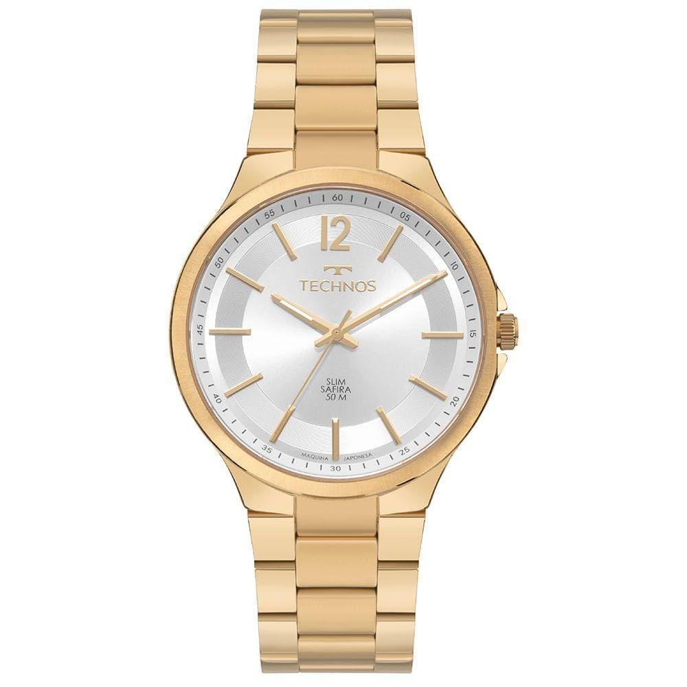 Relógio Technos Masculino Slim Dourado - Gl32bk/1k