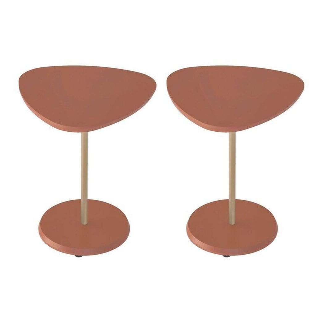 Kit 2 Mesas de Cabeceira Pé de Meta Terracota