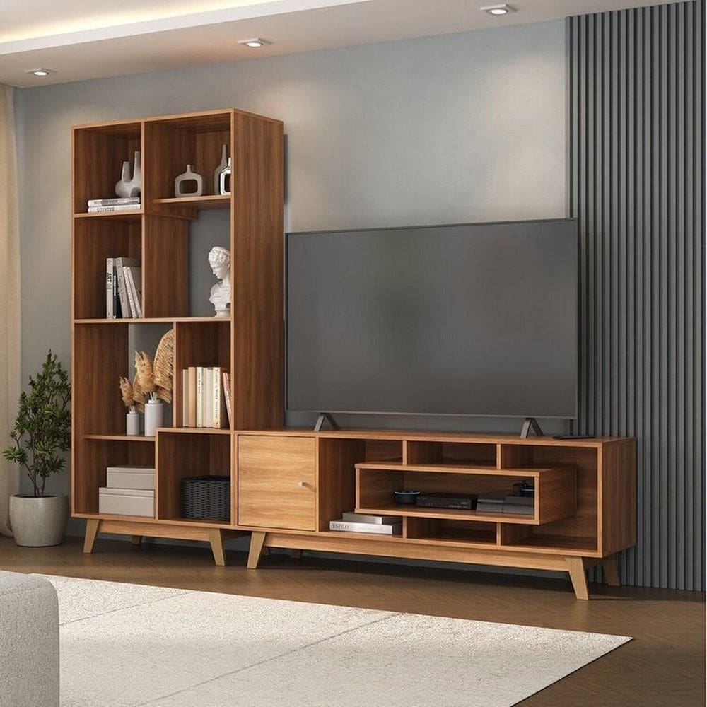 Estante Home para Tv até 65 Polegadas com 1 Porta Prime Yescasa Nogal