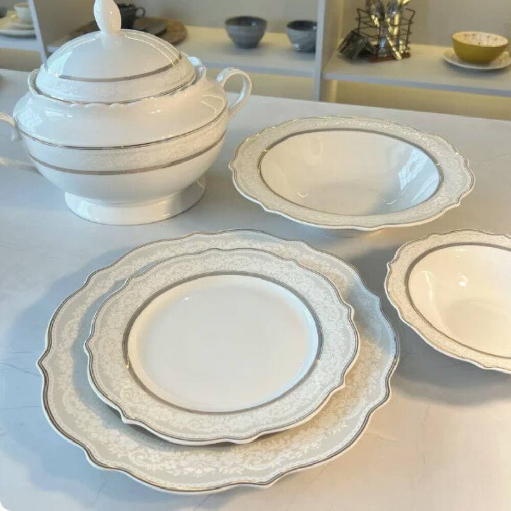 Jogo De Jantar Em Porcelana Trésor Branco | Extra