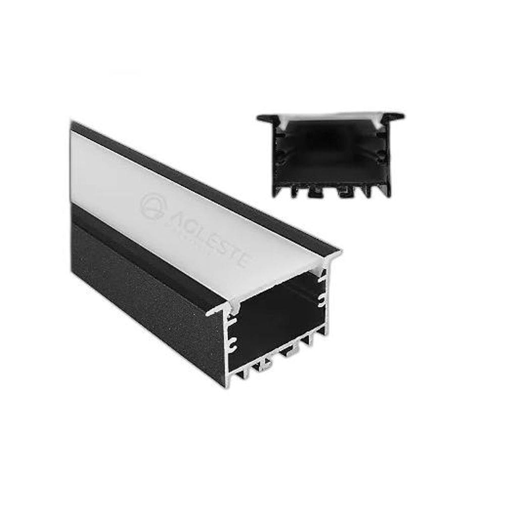 Perfil Slim Sobrepor Preto 24Mm 30X20Mm 1 Metro - Agimports