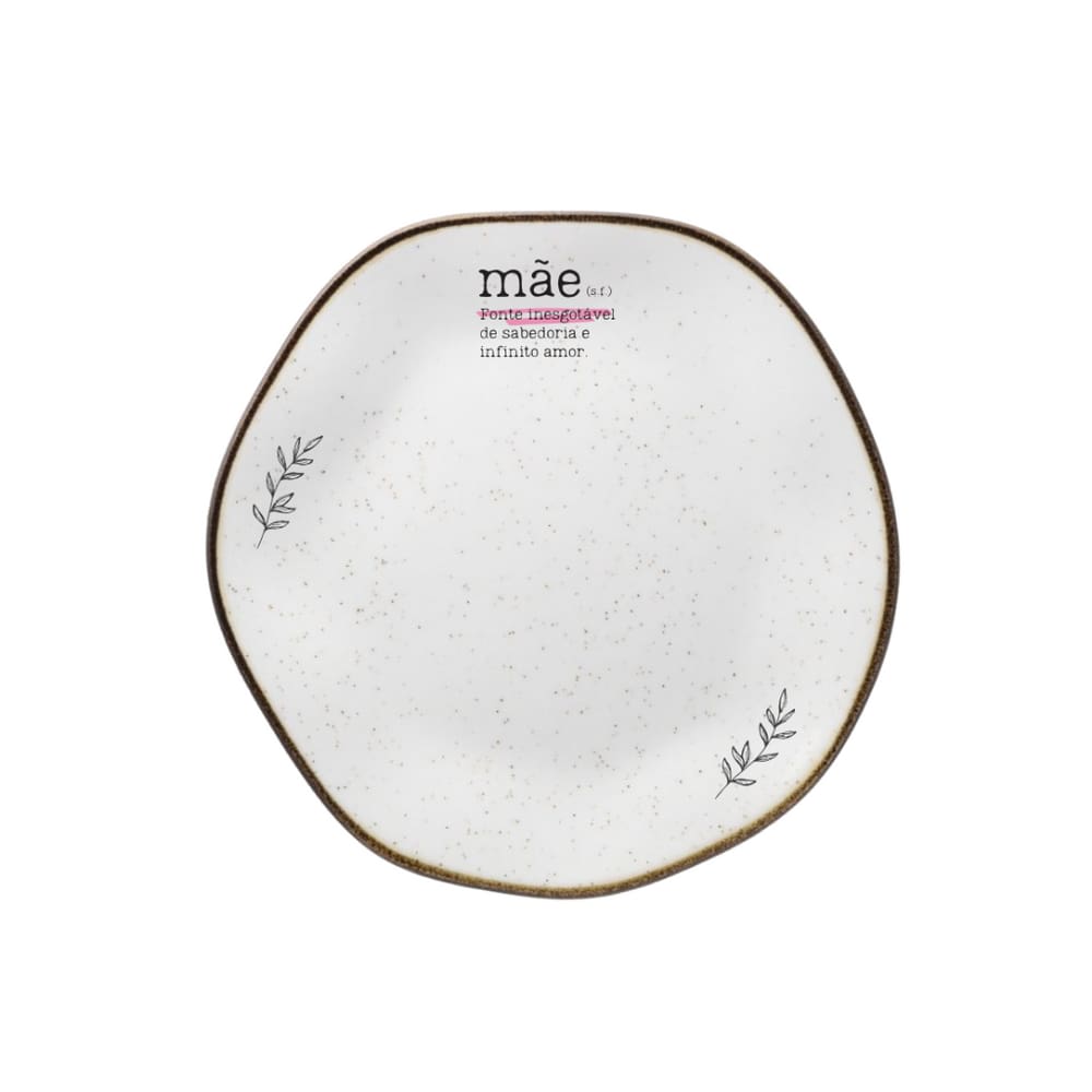 Prato Sobremesa Em Porcelana Ryo Raízes 21,5cm Oxford - Exclusivo