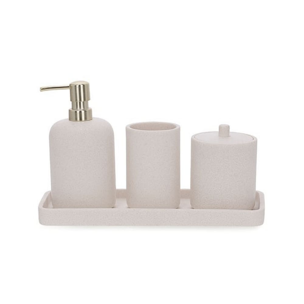 Conjunto Para Banheiro Em Poliresina Off White Com 4 Peças Mart