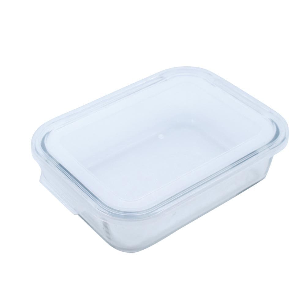 Pote de Vidro Retangular com Tampa 1L